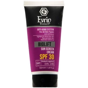کرم ضد افتاب مناسب پوست دارای چروک  بدو رنگ با spf30اورین