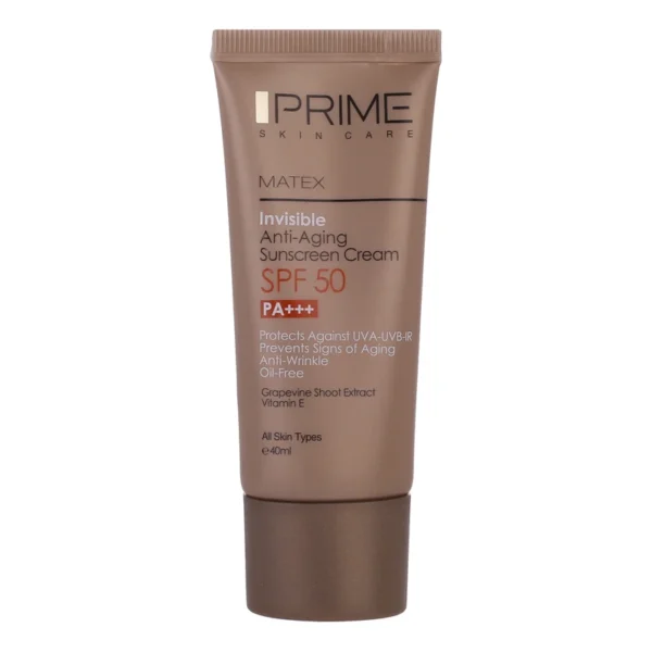 کرم ضدافتاب جوان کننده انواع پوست فاقد رنگ spf50پریم